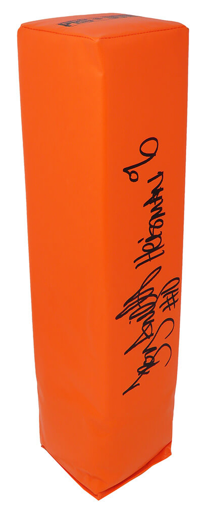 Troy Smith Autographed Orange End Zone Pylon with Heisman'06-Powers Sports Memorabilia