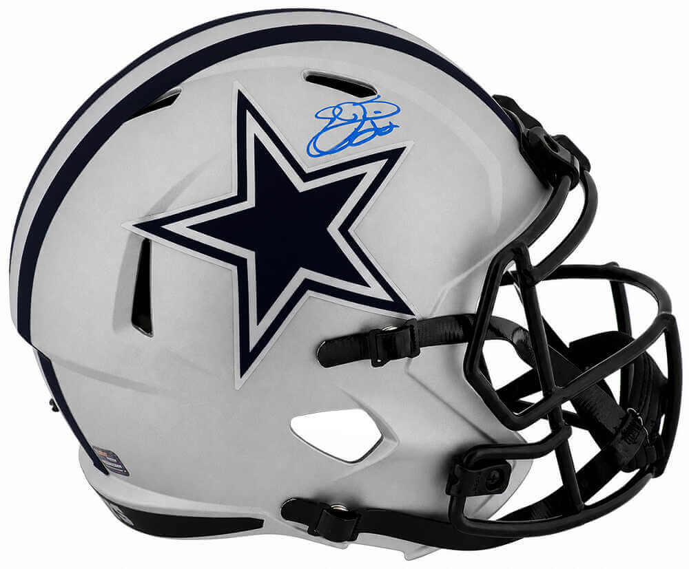 Emmitt Smith Dallas Cowboys Autographed RAVE Full Size Riddell Replica Helmet-Powers Sports Memorabilia