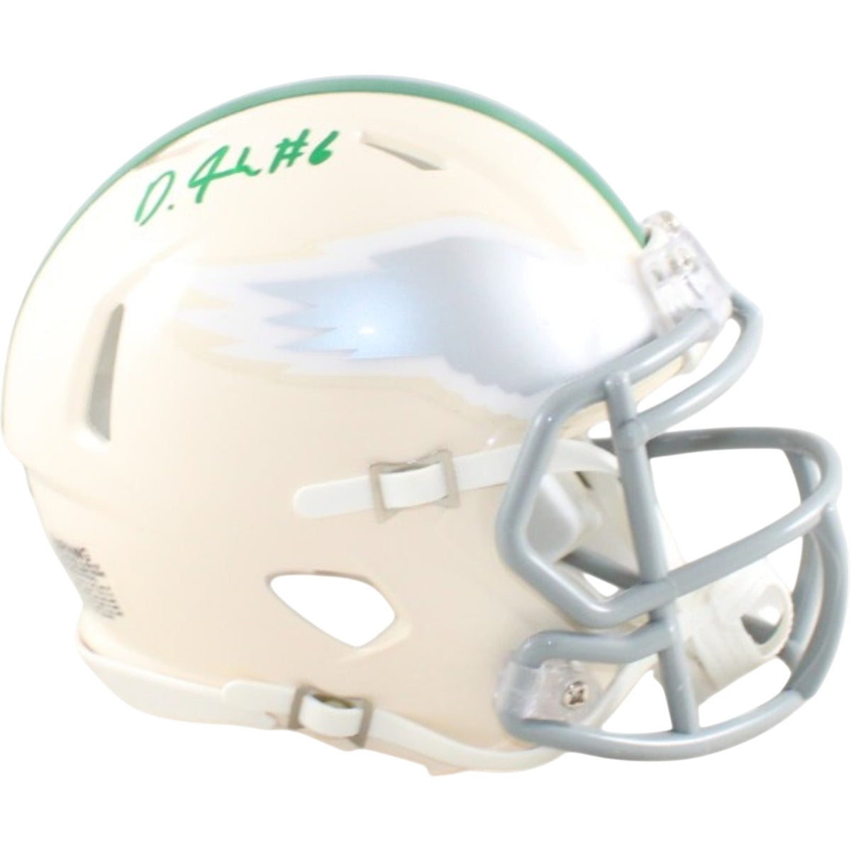 Devonta Smith Philadelphia Eagles Signed Mini Helmet Retro Beckett W 58581 Beckett-Powers Sports Memorabilia
