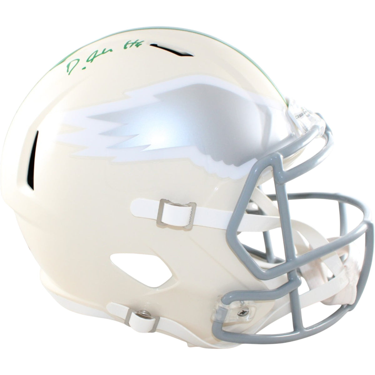 Devonta Smith Philadelphia Eagles F/S Replica Signed Helmet Retro Beckett W 58611 Beckett-Powers Sports Memorabilia