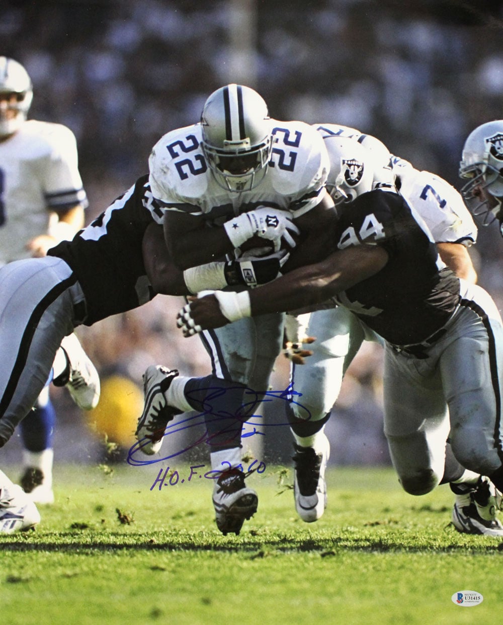 Emmitt Smith Dallas Cowboys Signed 16x20 Photo - HOF Beckett-Powers Sports Memorabilia