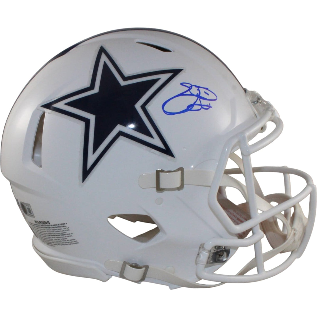 Emmitt Smith Signed Dallas Cowboys Authentic 2022 ALT Helmet Beckett WIT-Powers Sports Memorabilia