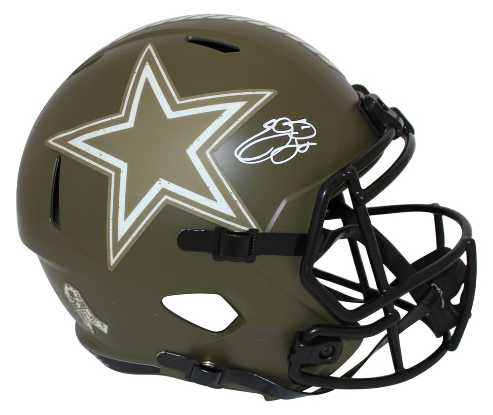 Emmitt Smith Signed Dallas Cowboys Full-Size Salute Helmet – Beckett Authenticated-Powers Sports Memorabilia