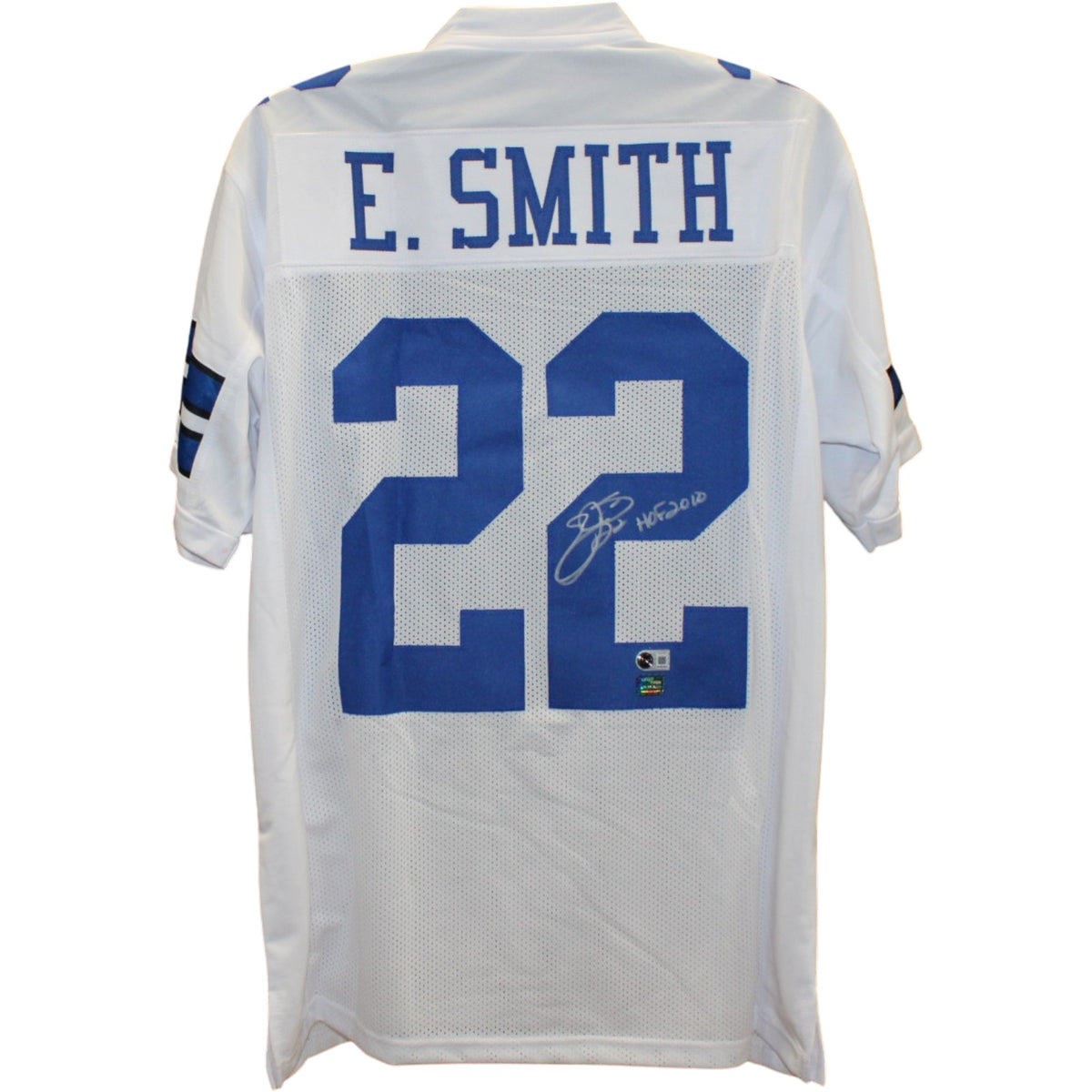 Emmitt Smith Pro Style Sz XL Signed Jersey White HOF 2010 Beckett WIT 58517 Beckett-Powers Sports Memorabilia