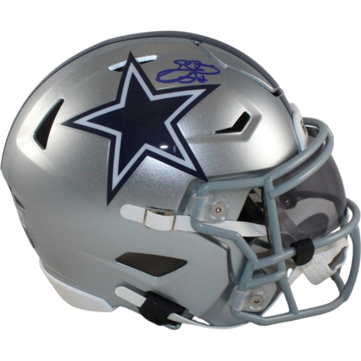Emmitt Smith Dallas Cowboys Mid-Sized Midi Signed Helmet Beckett WIT 55268 Beckett-Powers Sports Memorabilia