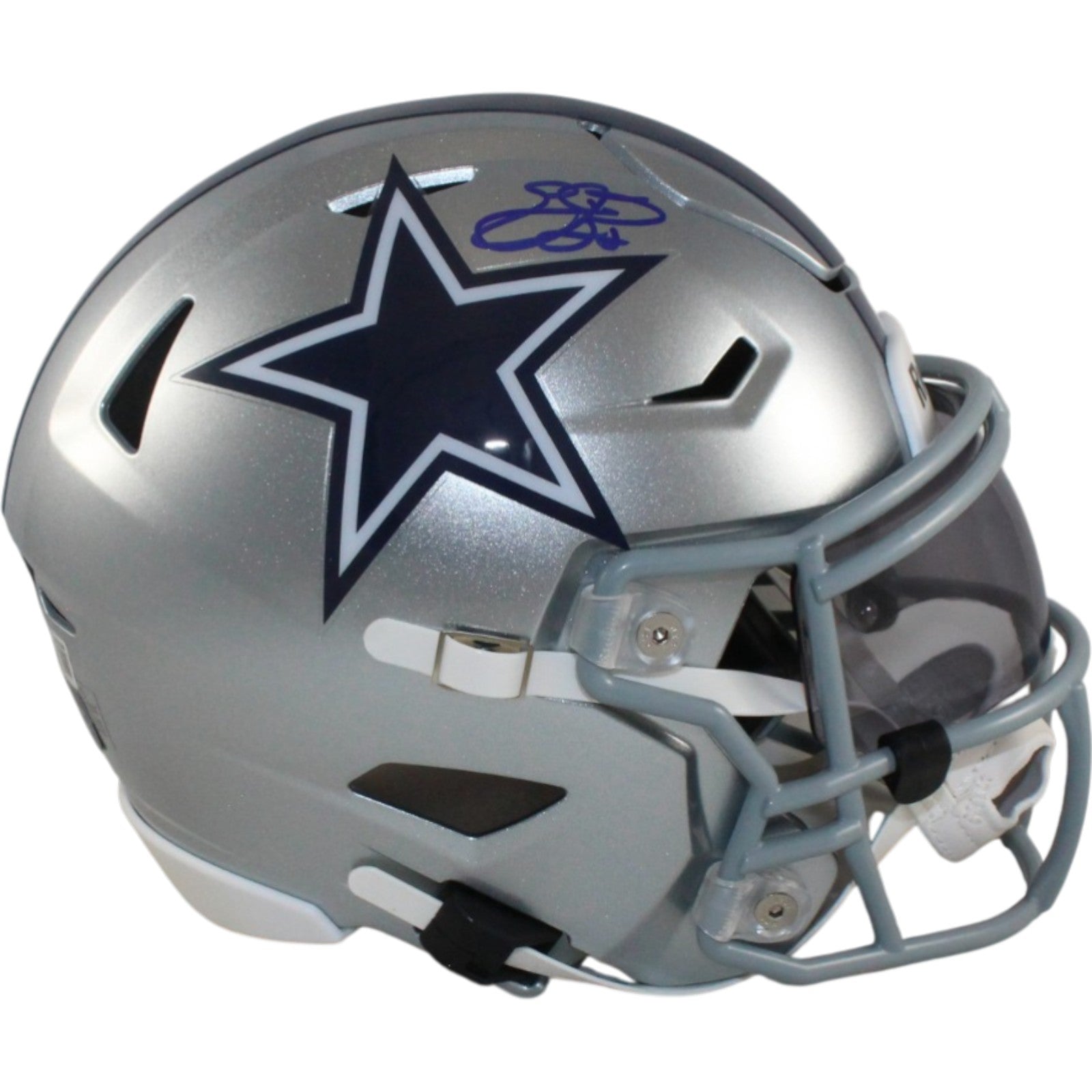 Emmitt Smith Dallas Cowboys Mid-Sized Midi Signed Helmet Beckett WIT 55268 Beckett-Powers Sports Memorabilia