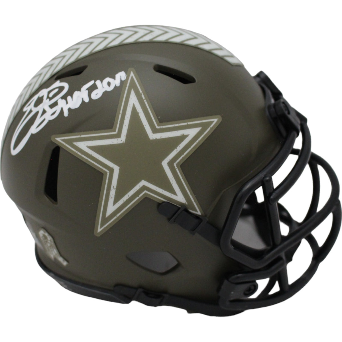 Emmitt Smith Dallas Cowboys Signed Mini Helmet - 22 Salute HOF Beckett 46757 Beckett-Powers Sports Memorabilia