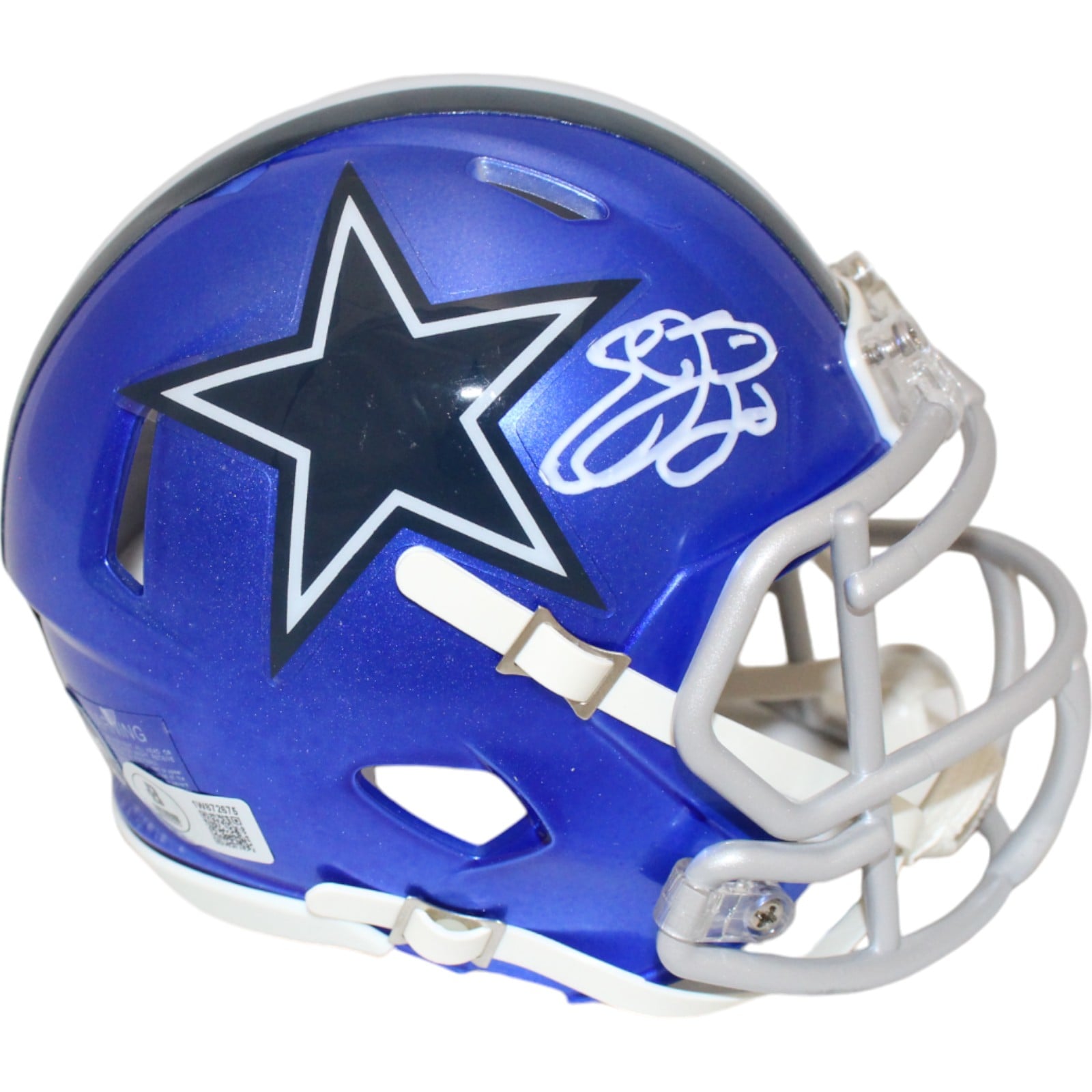 Emmitt Smith Signed Dallas Cowboys Flash Mini Helmet – Beckett Authenticated-Powers Sports Memorabilia