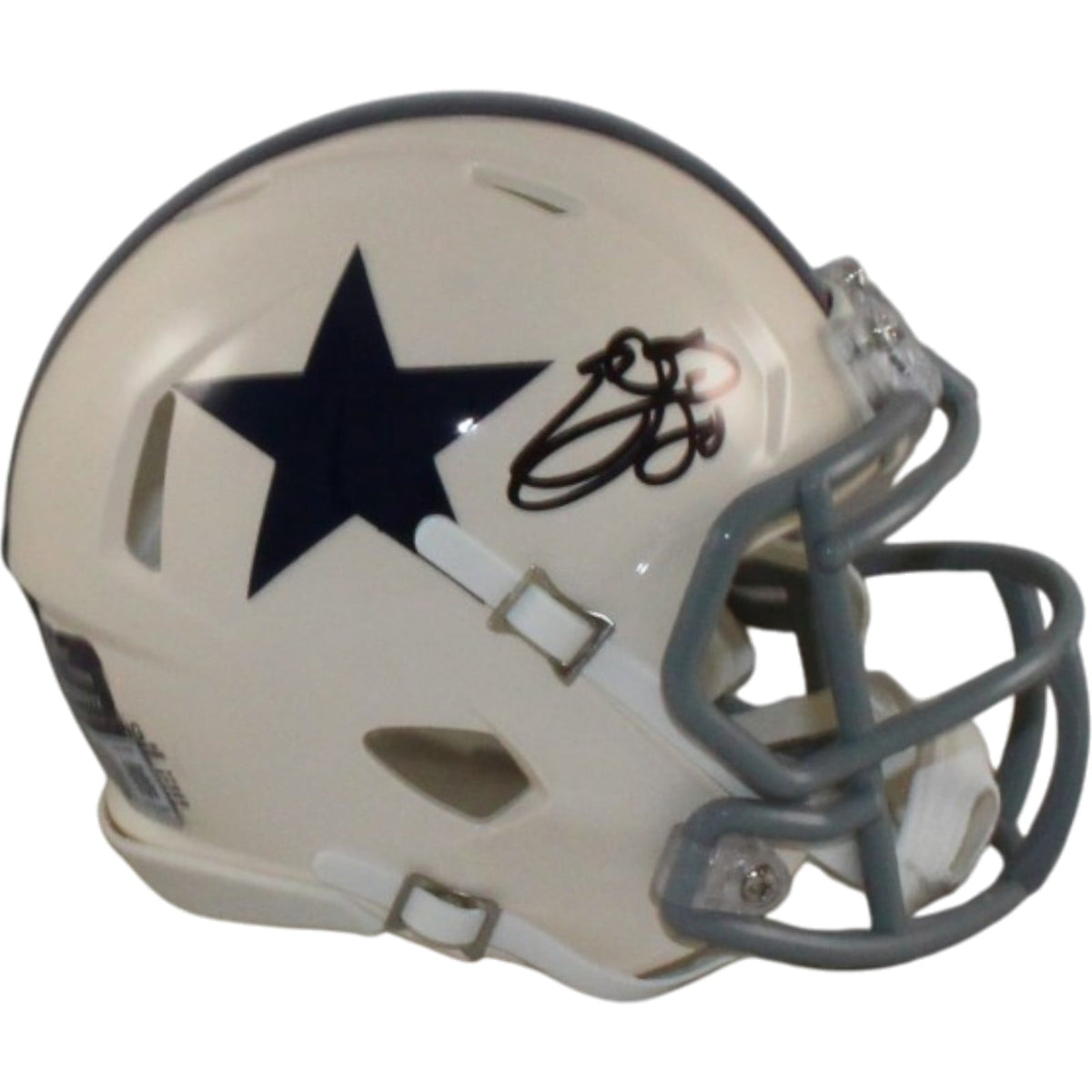 Emmitt Smith Signed Dallas Cowboys Retro Mini Helmet Beckett Witnessed-Powers Sports Memorabilia