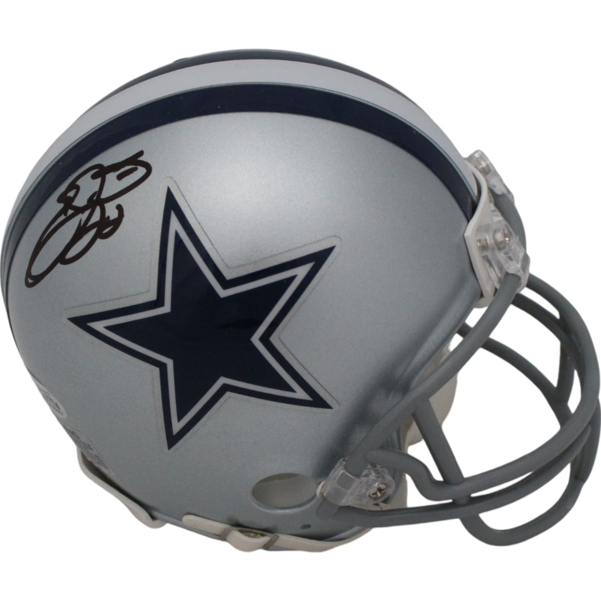 Emmitt Smith Signed Dallas Cowboys VSR4 Mini Helmet – Beckett Authenticated-Powers Sports Memorabilia