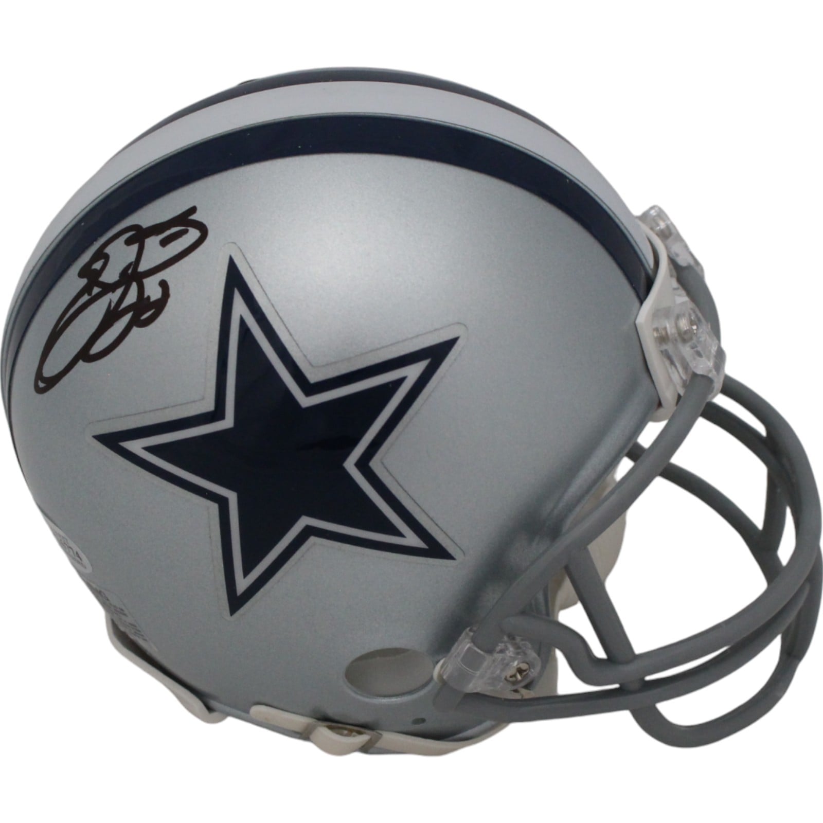 Emmitt Smith Signed Dallas Cowboys VSR4 Mini Helmet – Beckett Authenticated-Powers Sports Memorabilia