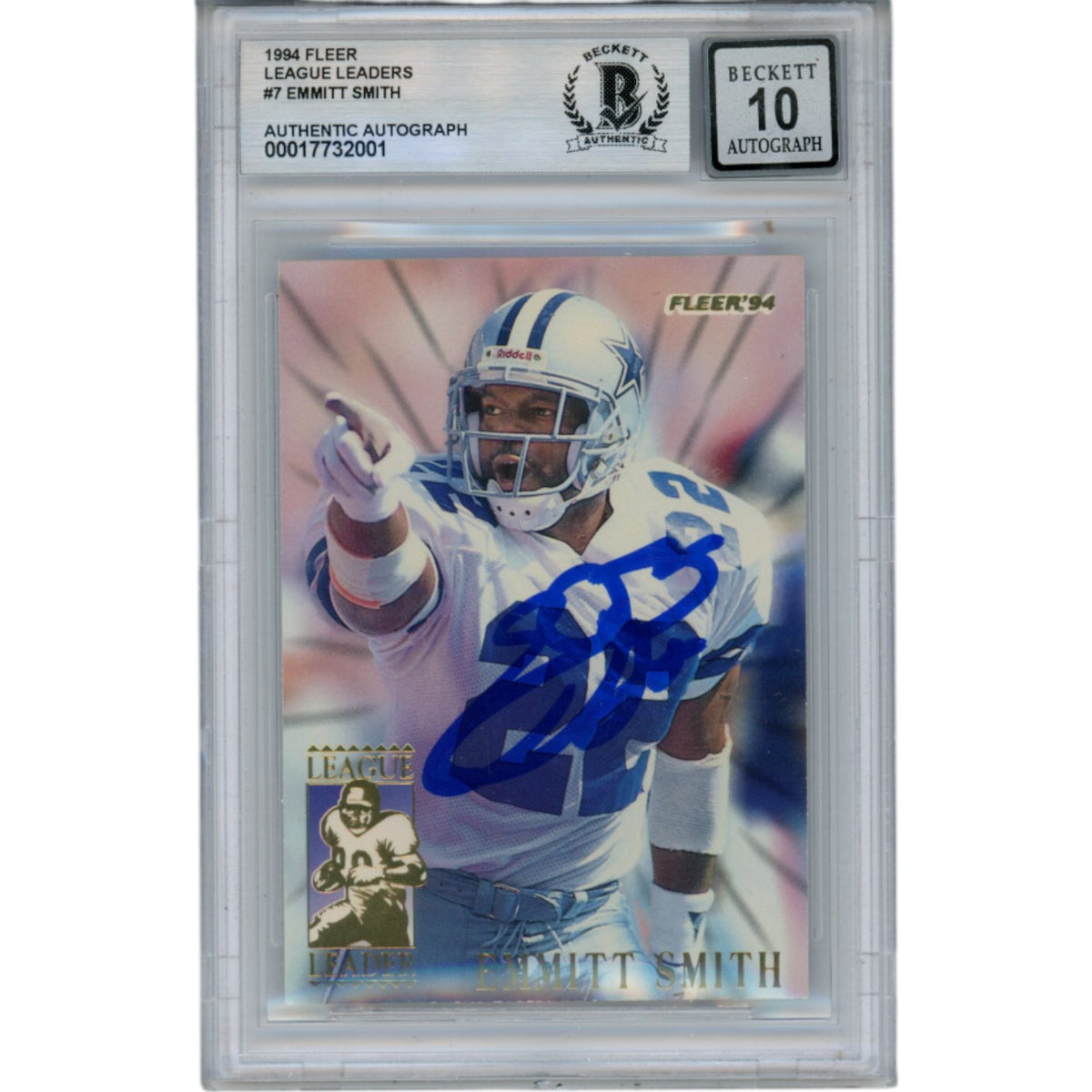 Emmitt Smith Smith, Emmitt Autographed Dallas Cowboys Signed Card Beckett-Powers Sports Memorabilia