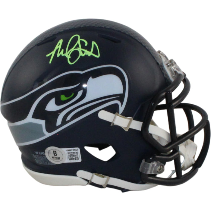 Malcolm Smith Signed Seattle Seahawks Mini Helmet – Beckett Witness Authenticated-Powers Sports Memorabilia