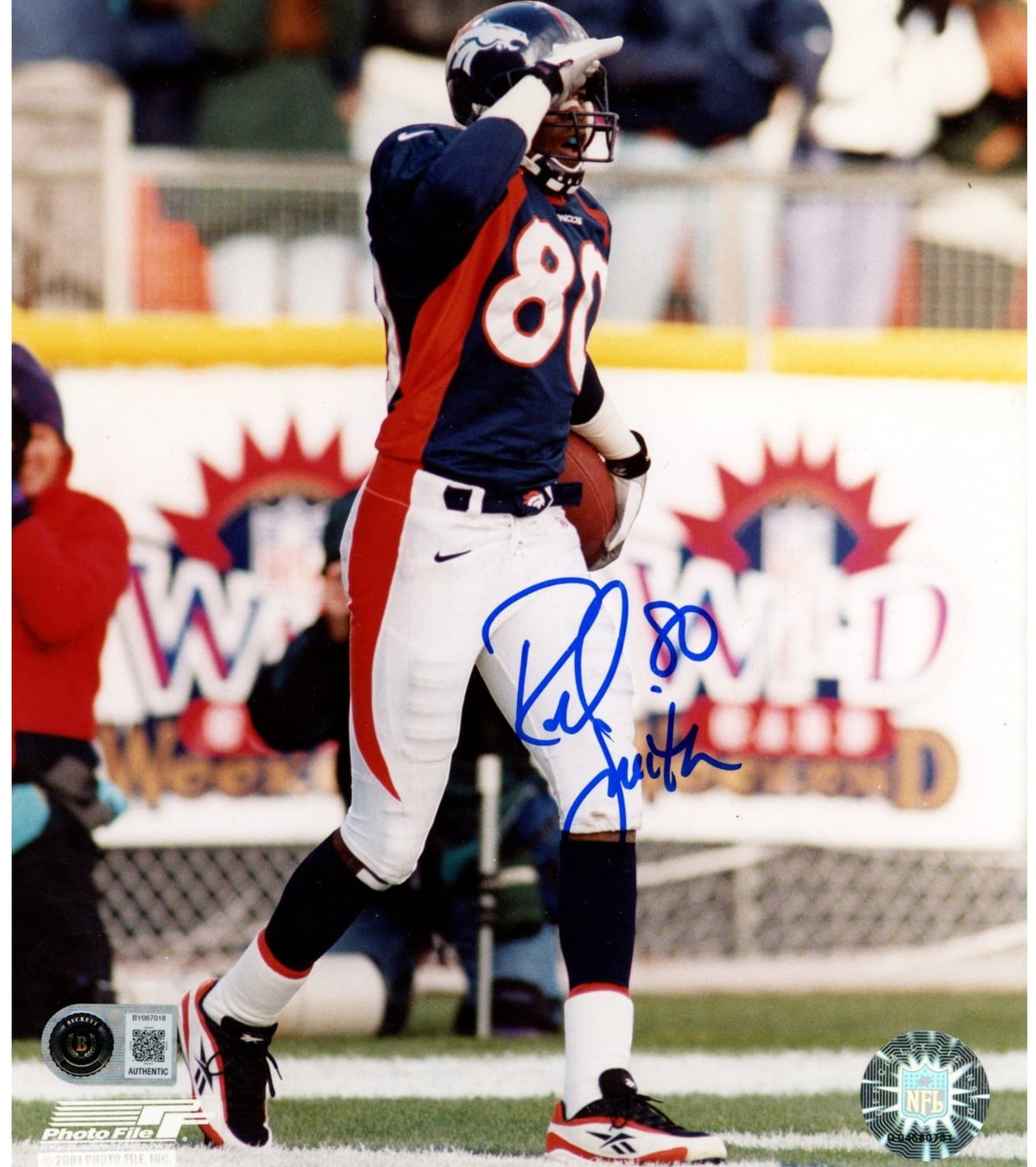 Rod Smith Signed Denver Broncos 8x10 Photo – Beckett Authenticated-Powers Sports Memorabilia