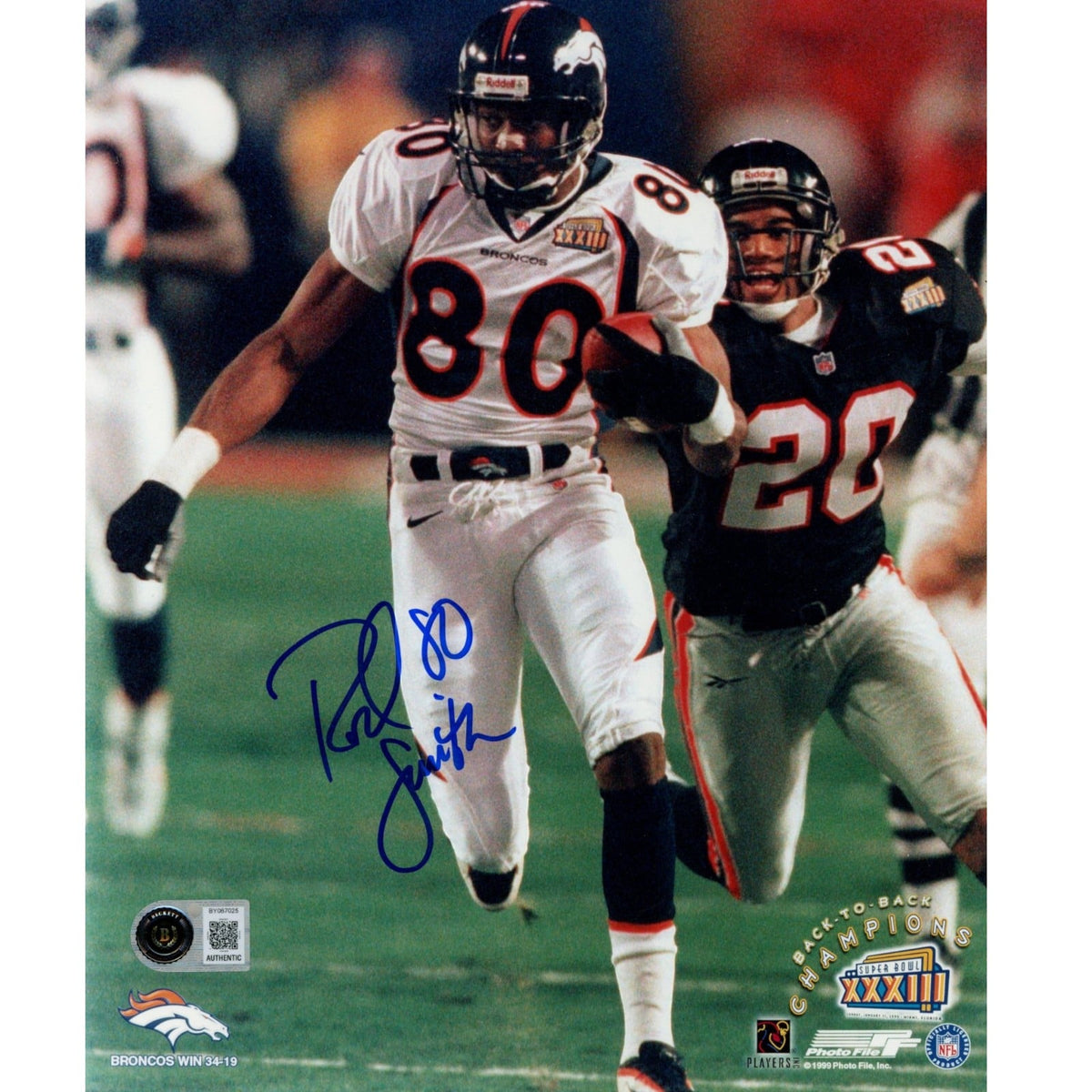Rod Smith Signed Denver Broncos Super Bowl XXXIII 8x10 Photo – Beckett Authenticated-Powers Sports Memorabilia