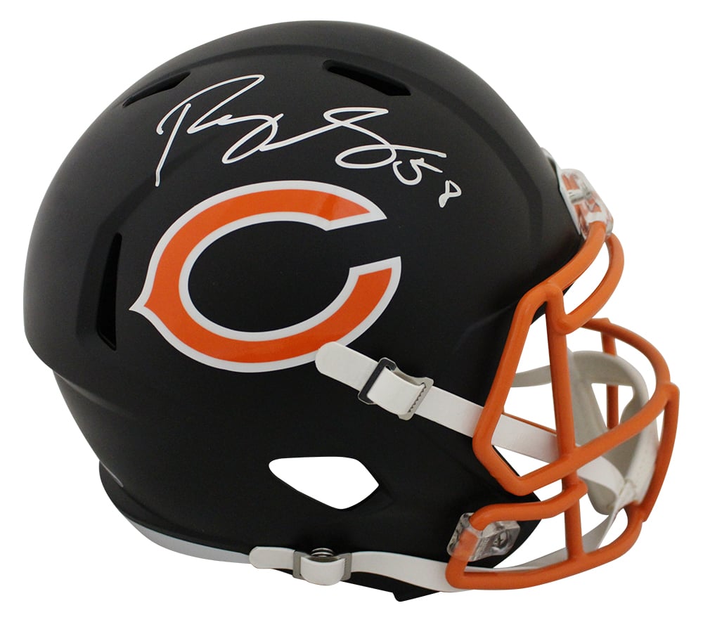 Roquan Smith Chicago Bears Black Matte Replica Signed Helmet BAS-Powers Sports Memorabilia