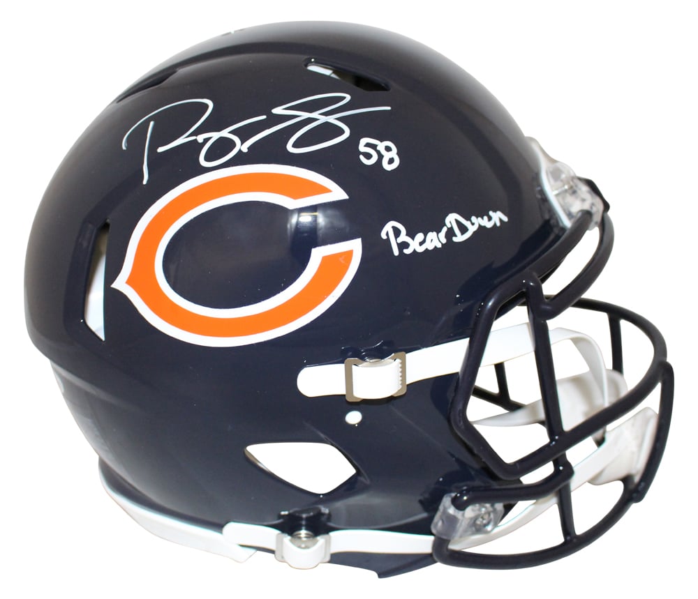 Roquan Smith Chicago Bears Signed Full Size Helmet - Authentic Speed Beckett-Powers Sports Memorabilia