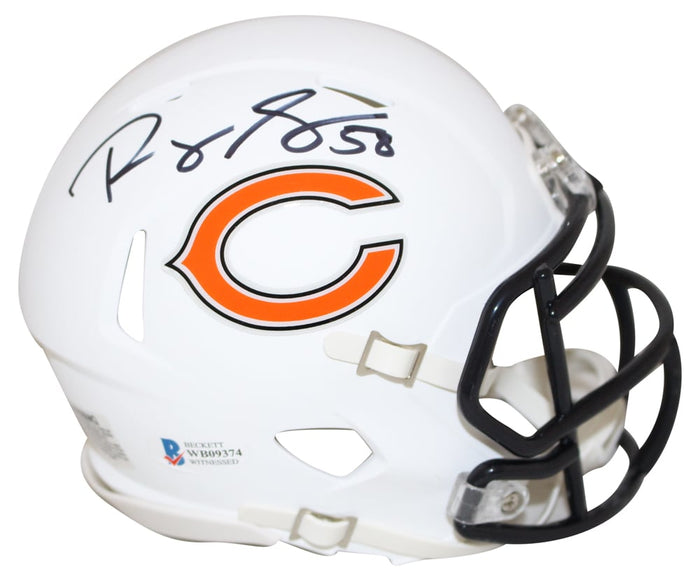 Roquan Smith Signed Chicago Bears Flat White Mini Helmet – Beckett Authenticated-Powers Sports Memorabilia