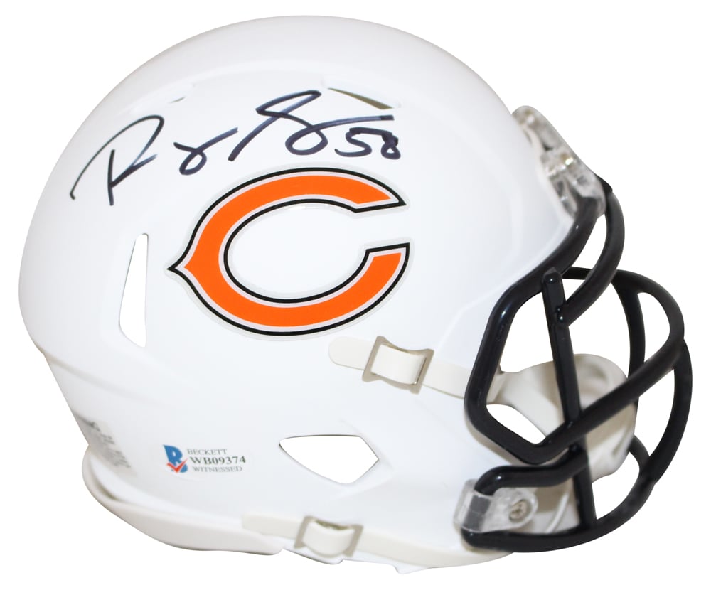 Roquan Smith Signed Chicago Bears Flat White Mini Helmet – Beckett Authenticated-Powers Sports Memorabilia