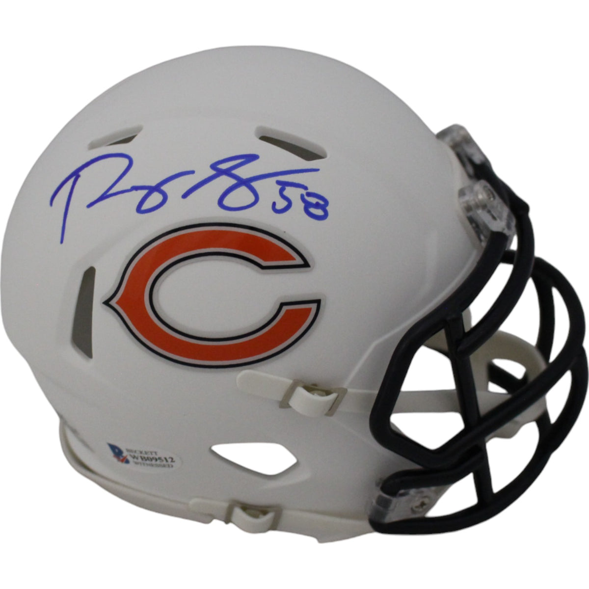 Roquan Smith Chicago Bears Signed Mini Helmet - Beckett Beckett - 46949-Powers Sports Memorabilia