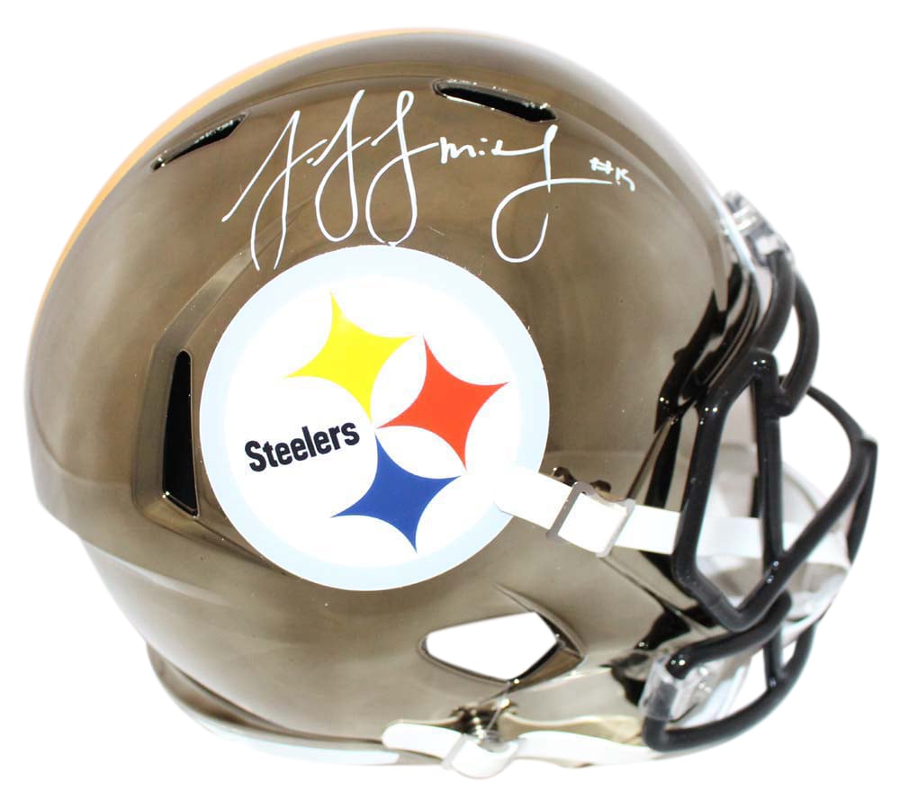 JuJu Smith-Schuster Pittsburgh Steelers Chrome Replica Signed Helmet BAS-Powers Sports Memorabilia