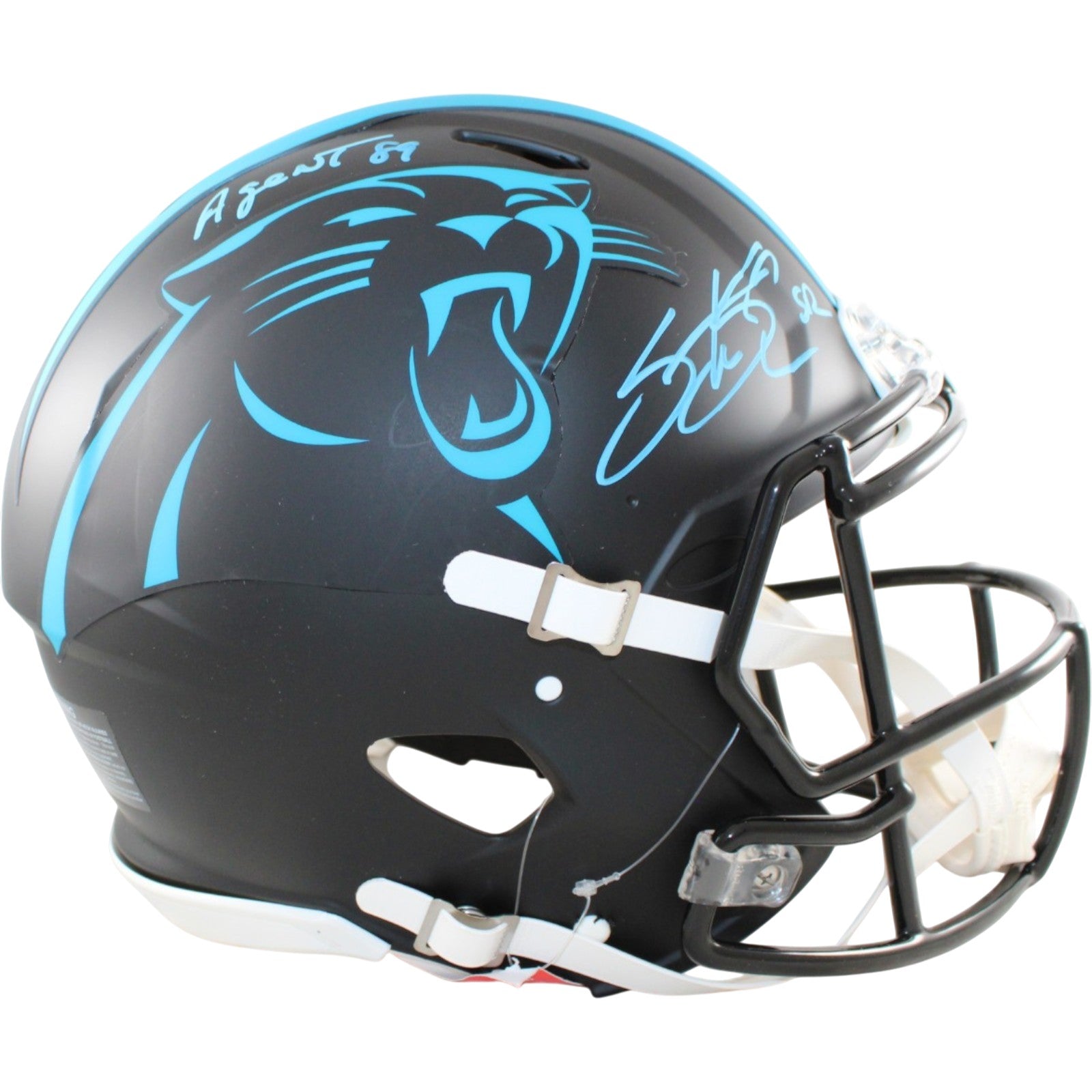 Steve Smith Carolina Panthers Signed Full Size Helmet - Proline Alt 22 Agent 89 RAD Beckett-Powers Sports Memorabilia