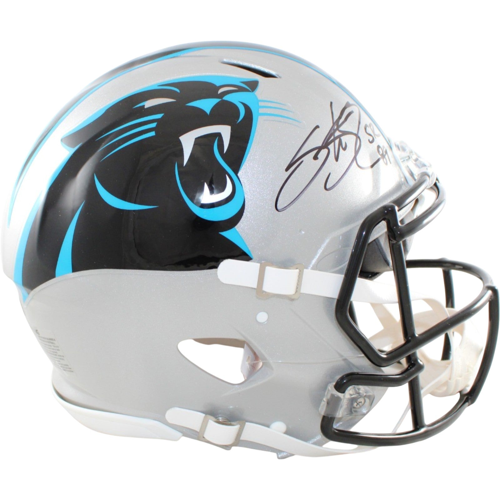 Steve Smith Carolina Panthers Signed Helmet Proline Radtke 58609-Powers Sports Memorabilia