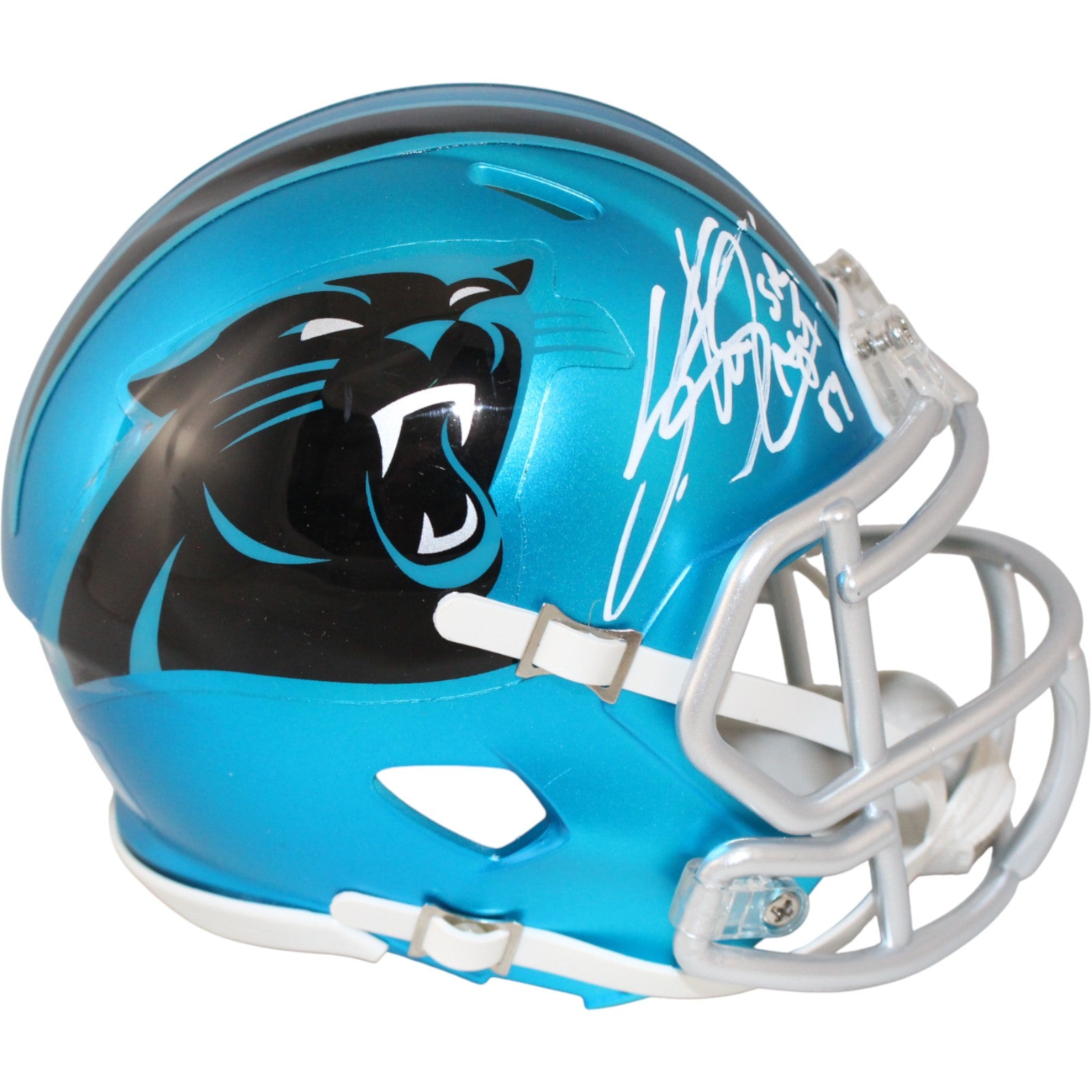 Steve Smith Carolina Panthers Signed Mini Helmet Blaze Radtke 53144-Powers Sports Memorabilia