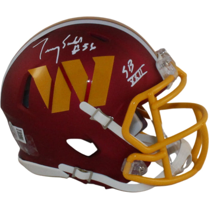 Timmy Smith Signed Washington Commanders 25 Alt Mini Helmet SB XXI – Beckett Authenticated-Powers Sports Memorabilia