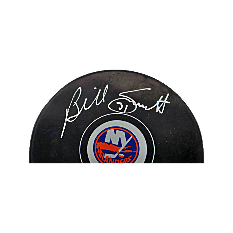 Billy Smith New York Islanders Signed and Inscr. "HOF 93" Islanders Puck (PSA Auth)