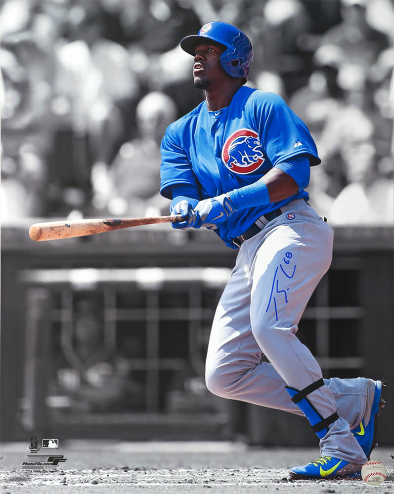 Jorge Soler Chicago Cubs Autographed Jersey Spotlight Action 16x20 Photo-Powers Sports Memorabilia