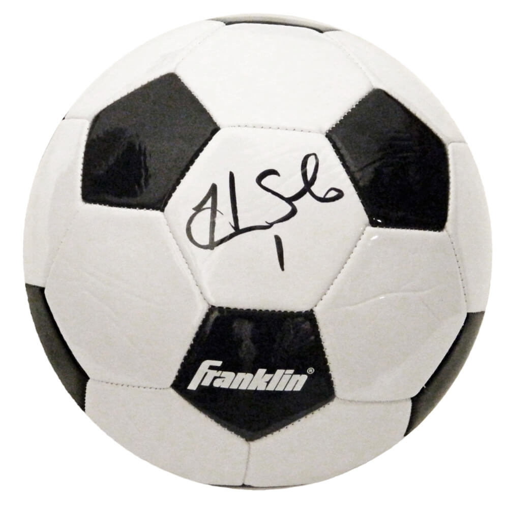 Hope Solo Autographed Black & White Franklin Soccer Ball-Powers Sports Memorabilia