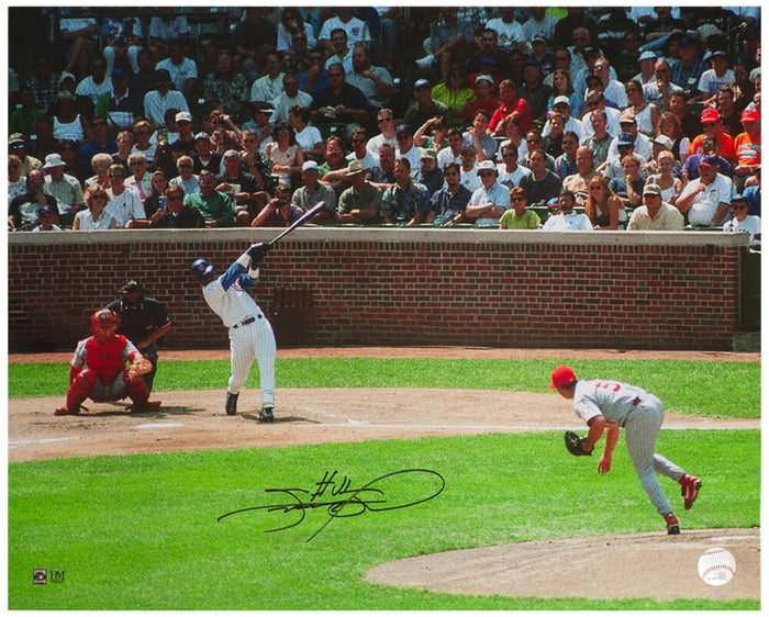 Sammy Sosa Autographed Chicago Cubs Swinging Action 16x20 Photo-Powers Sports Memorabilia