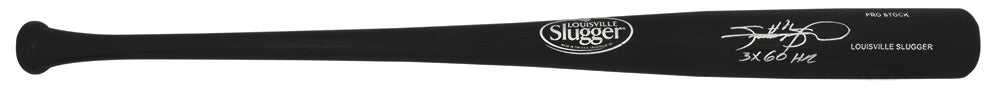 Sammy Sosa Autographed Louisville Slugger Pro Stock Black Baseball Bat with 3x 60 HR's-Powers Sports Memorabilia