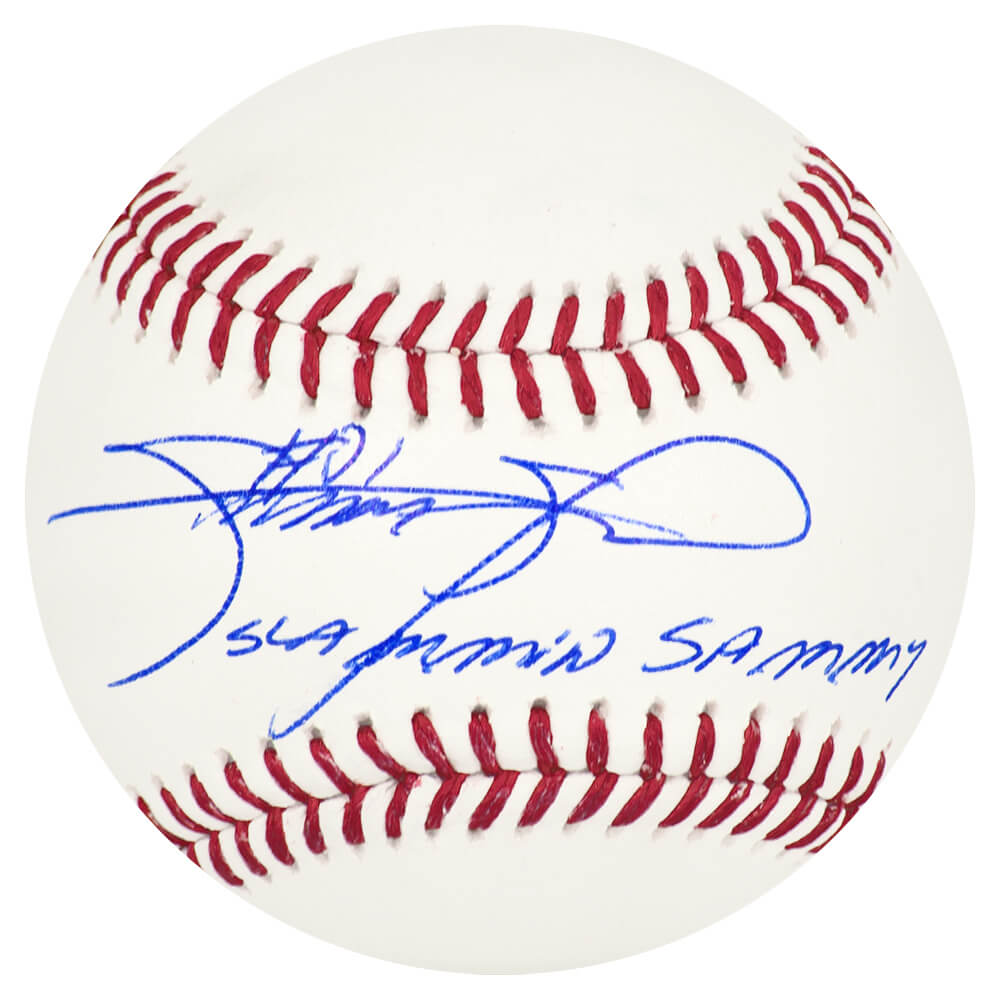 Sammy Sosa Autographed Rawlings Official MLB Baseball with Slammin Sammy-Powers Sports Memorabilia
