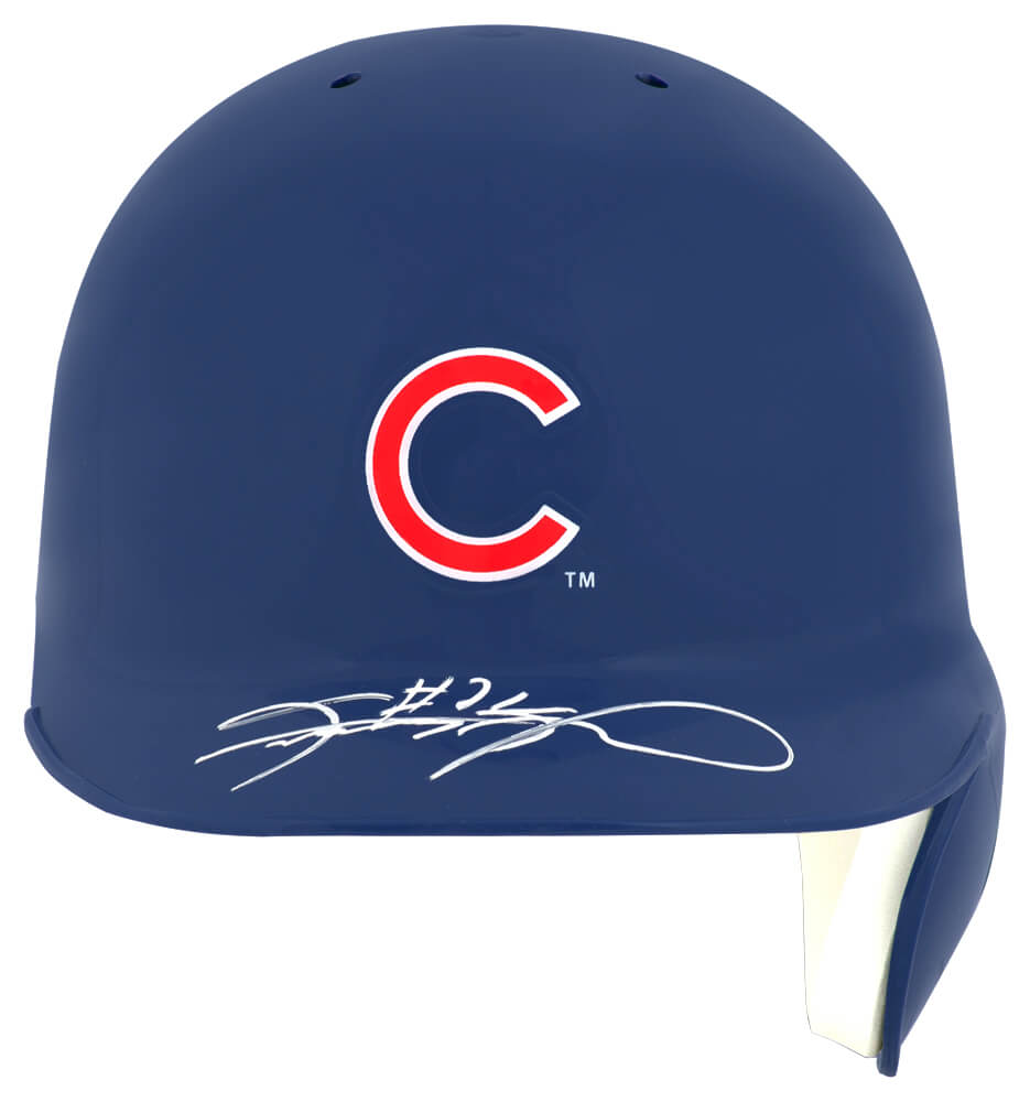 Sammy Sosa Autographed Chicago Cubs Rawlings Mini Baseball Batting Helmet-Powers Sports Memorabilia