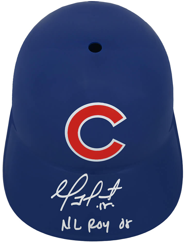 Geovany Soto Autographed Chicago Cubs Replica Souvenir Batting Helmet with NL ROY 08-Powers Sports Memorabilia