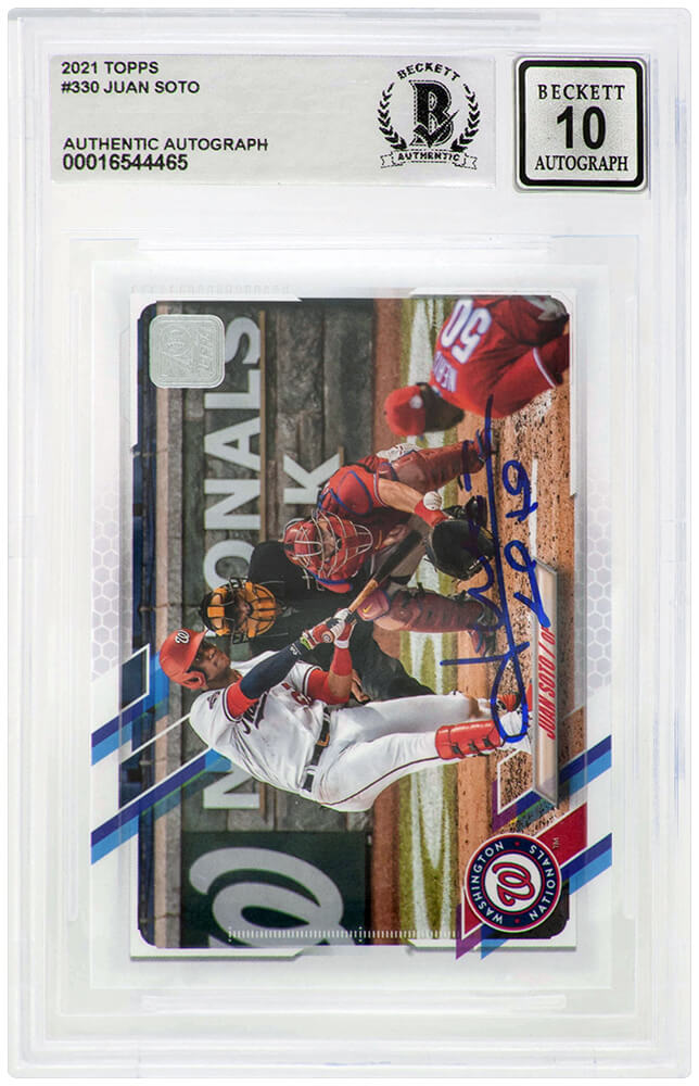 Juan Soto Washington Nationals Autographed 2021 Topps Baseball Card #330-Powers Sports Memorabilia
