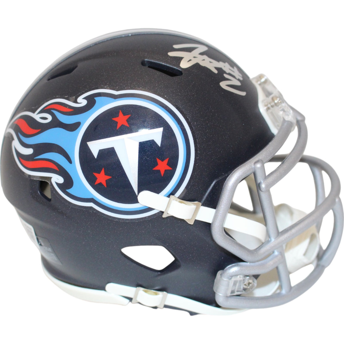 Tyjae Spears Tennessee Titans Speed Signed Mini Helmet-Powers Sports Memorabilia