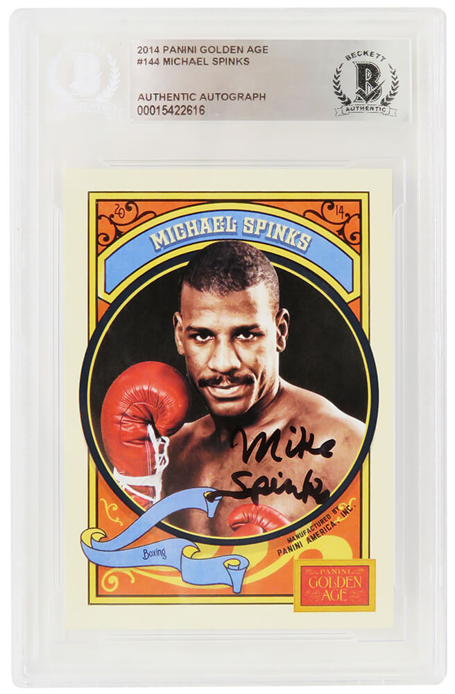 Michael (Mike) Spinks Autographed 2014 Panini Golden Age Boxing Card #144-Powers Sports Memorabilia