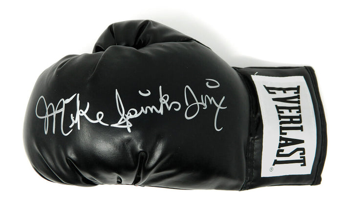 Michael (Mike) Spinks Autographed Everlast Black Boxing Glove with Jinx-Powers Sports Memorabilia