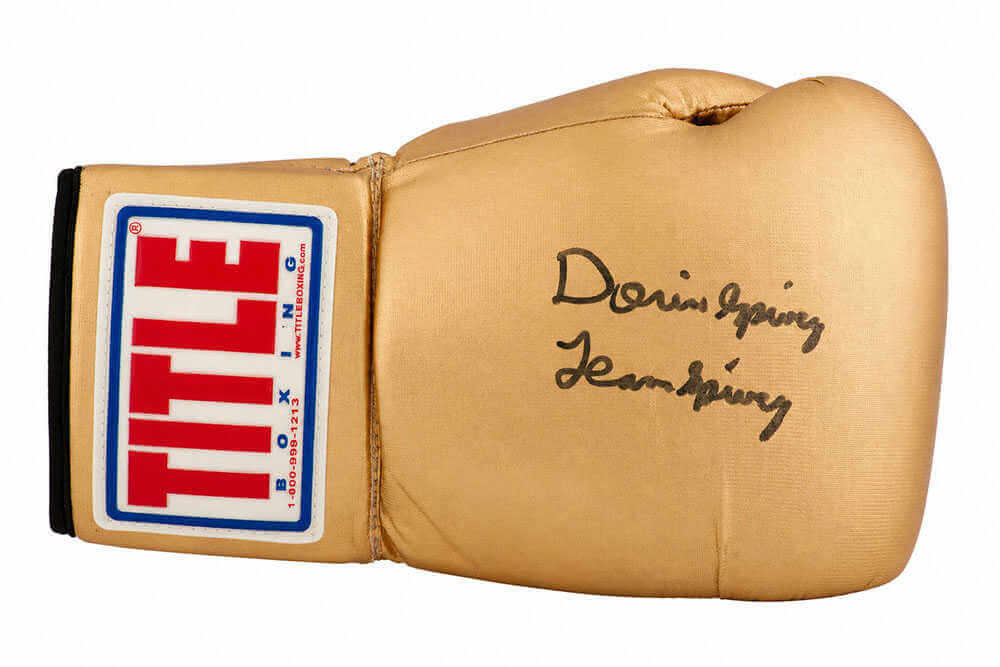 Dorin Spivey Autographed Title Gold Boxing Glove w/ Team Spivey-Powers Sports Memorabilia