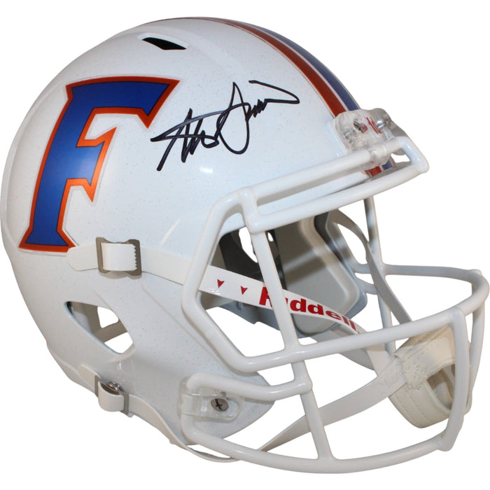 Steve Spurrier Signed Florida Gators Full-Size White Helmet – Beckett Witness Authenticated-Powers Sports Memorabilia