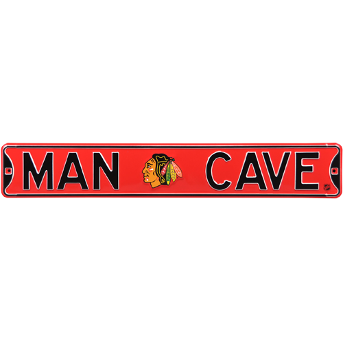 Chicago Blackhawks "MAN CAVE" Authentic Street Sign | Collectible Memorabilia-Powers Sports Memorabilia
