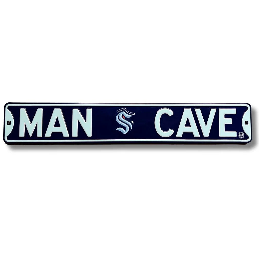 Seattle Kraken "MAN CAVE" Authentic Street Sign | Collectible Memorabilia-Powers Sports Memorabilia