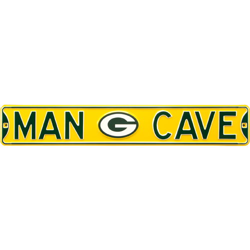 Green Bay Packers "MAN CAVE" Authentic Street Sign | Collectible Memorabilia-Powers Sports Memorabilia