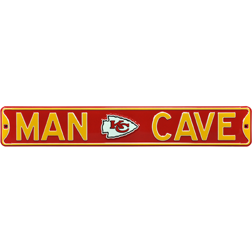 Kansas City Chiefs "MAN CAVE" Authentic Street Sign | Collectible Memorabilia-Powers Sports Memorabilia