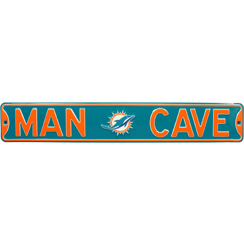 Miami Dolphins "MAN CAVE" Authentic Street Sign | Collectible Memorabilia-Powers Sports Memorabilia