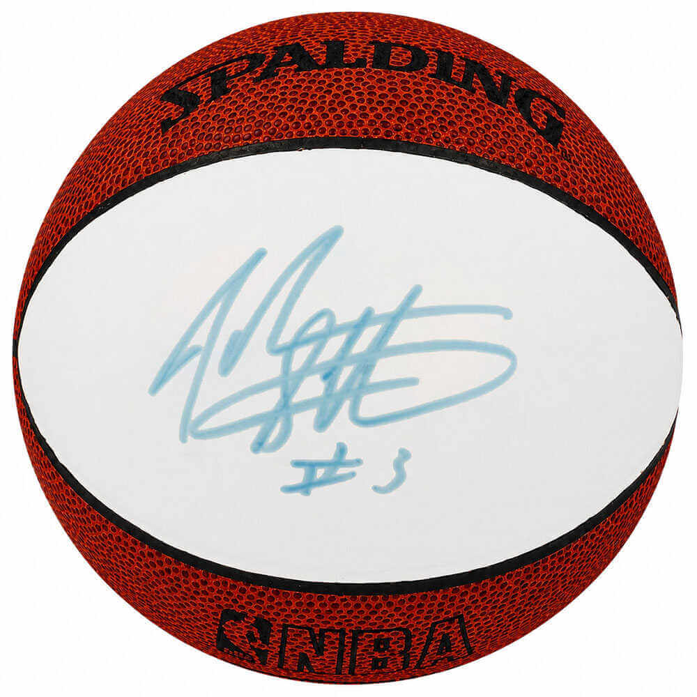 John Starks Autographed White Panel Mini Basketball-Powers Sports Memorabilia