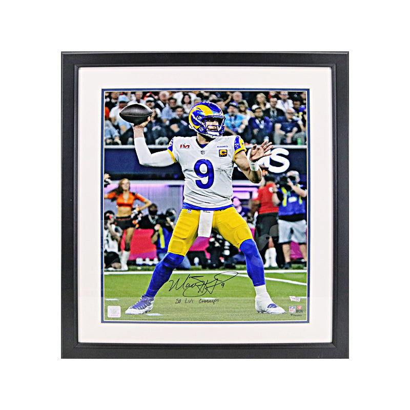 Matthew Stafford Los Angeles Rams Signed Inscribed 16x20 Framed Photo (Fanatics Auth)-Powers Sports Memorabilia